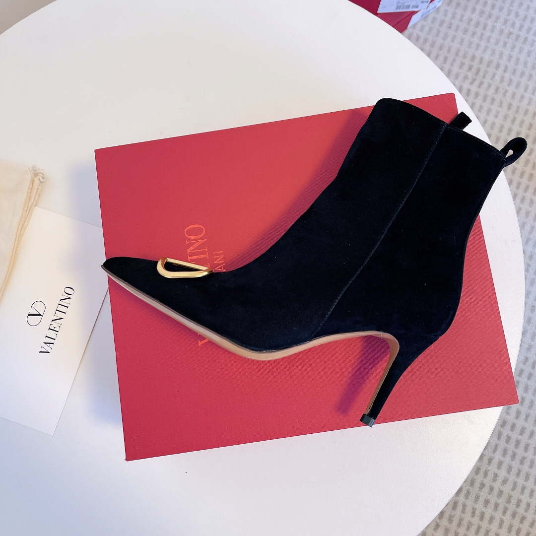 Valentino VLogo Ankle Boots Fashion Shoes 75MM V62399