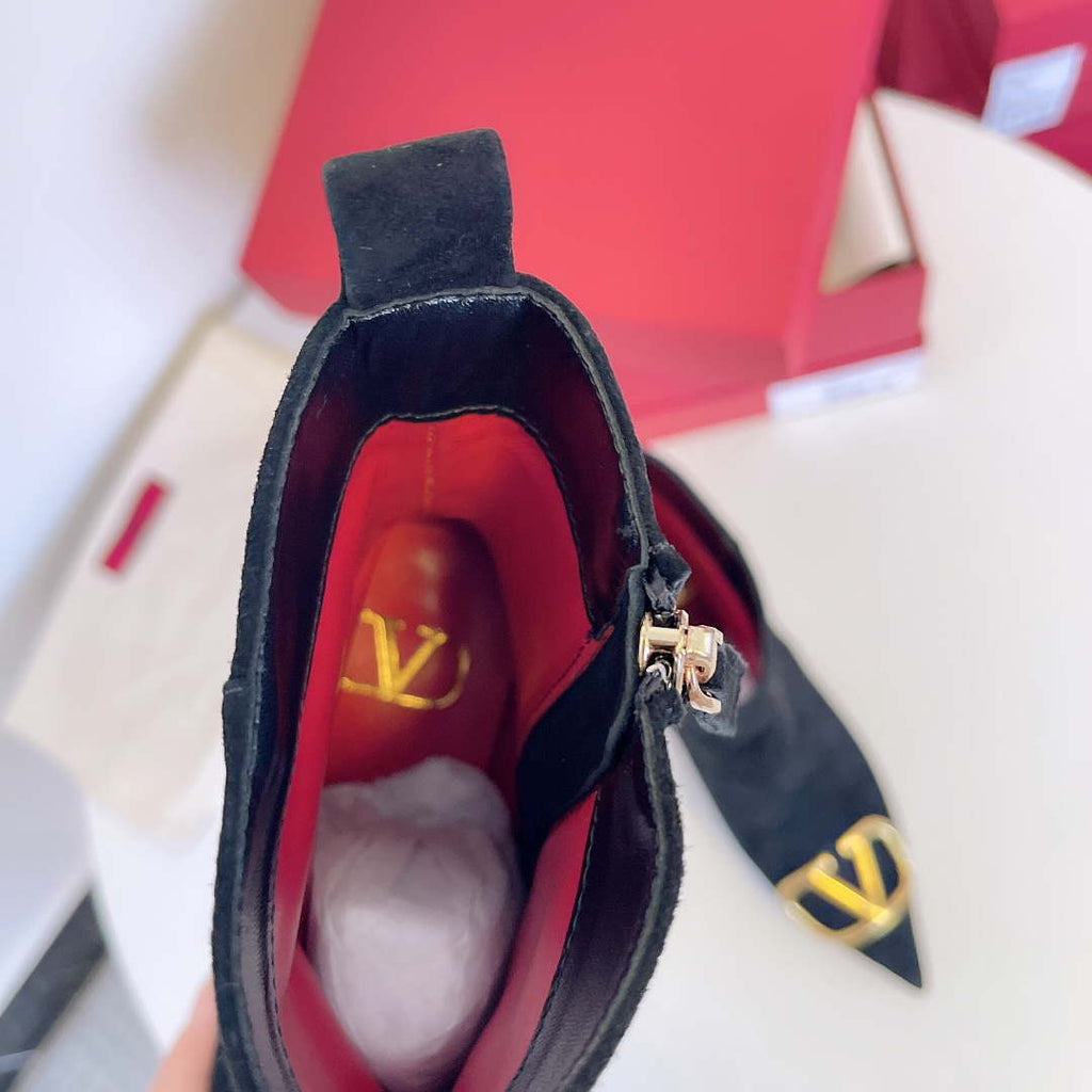 Valentino VLogo Ankle Boots Fashion Shoes 75MM V62399