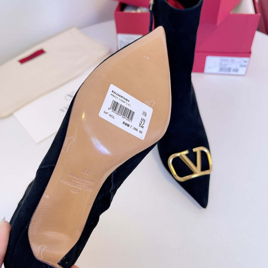 Valentino VLogo Ankle Boots Fashion Shoes 75MM V62399
