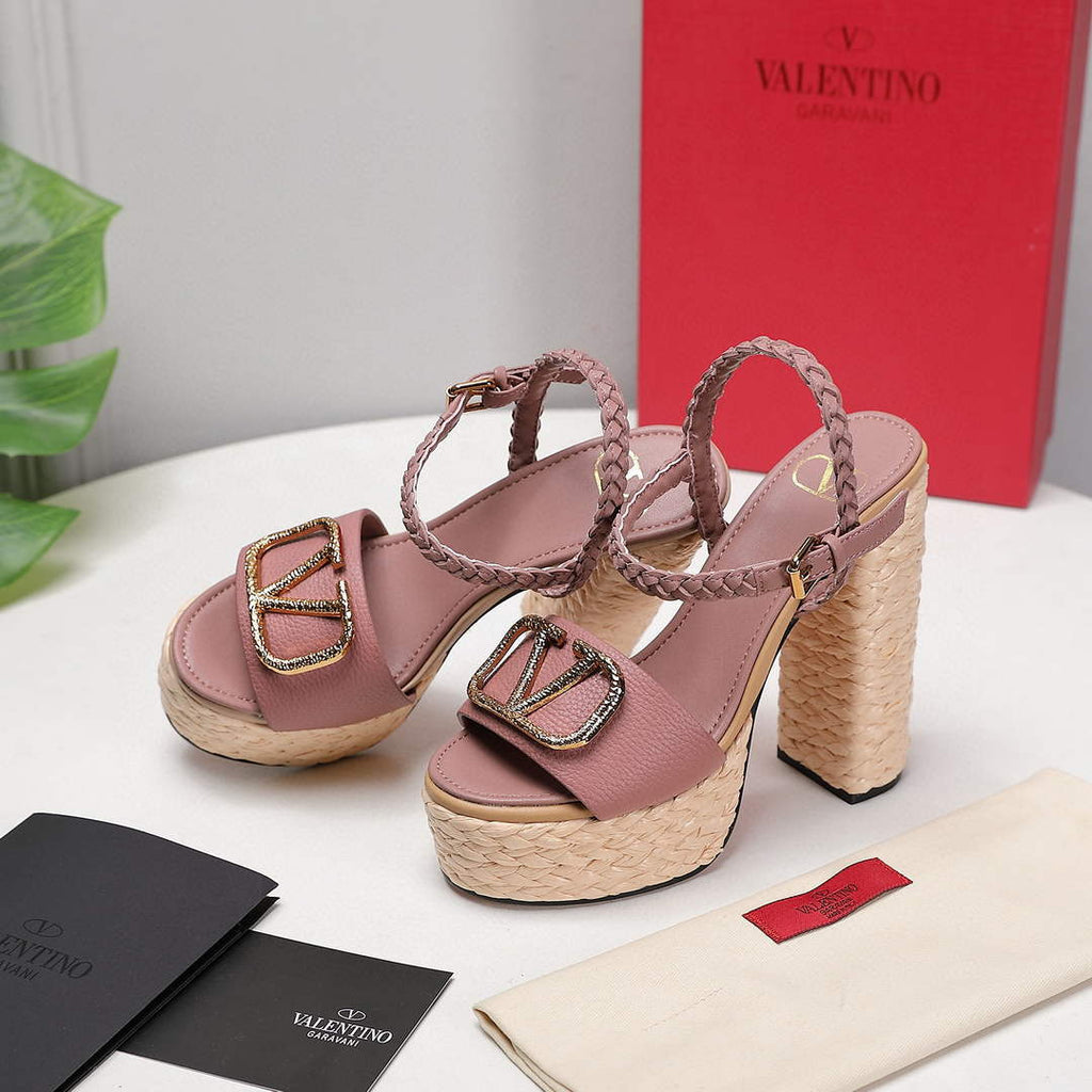 Valentino VLogo Signature Calfskin Wedge Sandal 130MM V78150