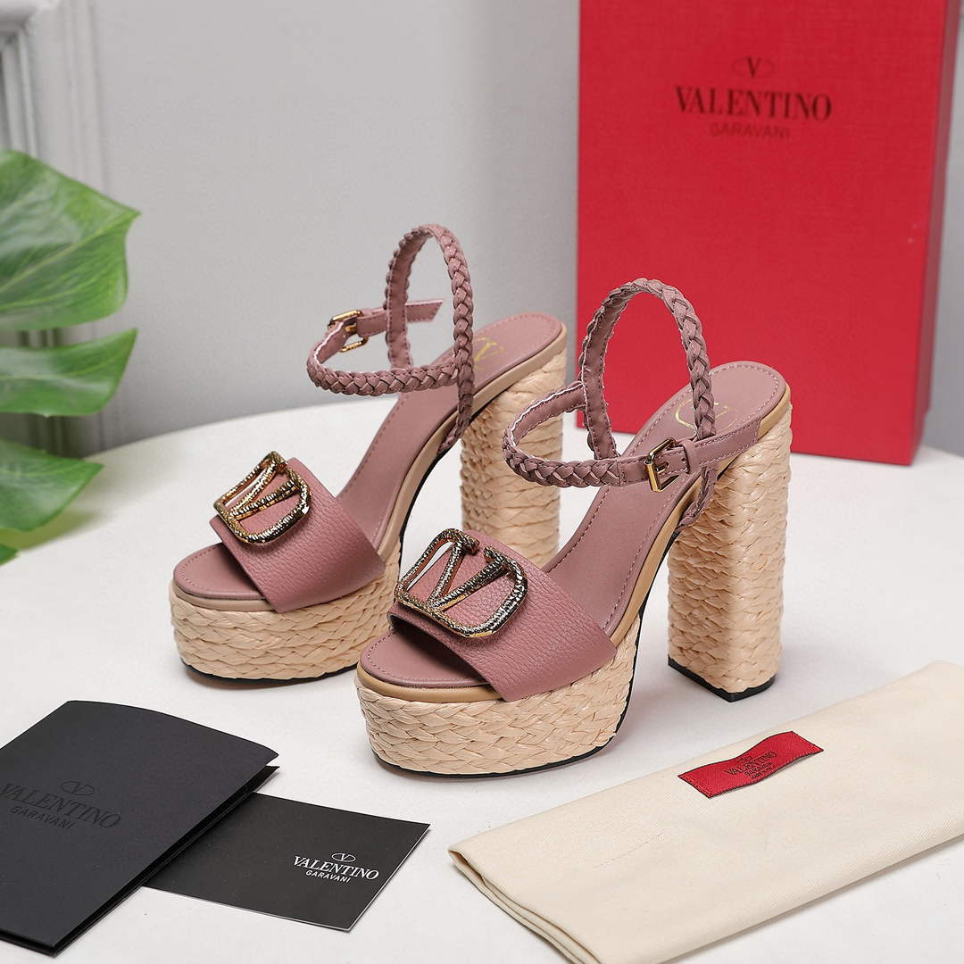 Valentino VLogo Signature Calfskin Wedge Sandal 130MM V78150