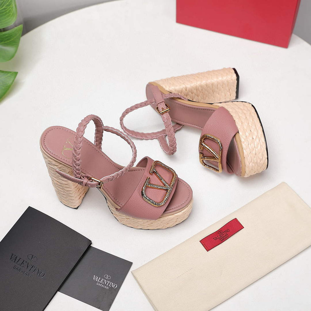 Valentino VLogo Signature Calfskin Wedge Sandal 130MM V78150