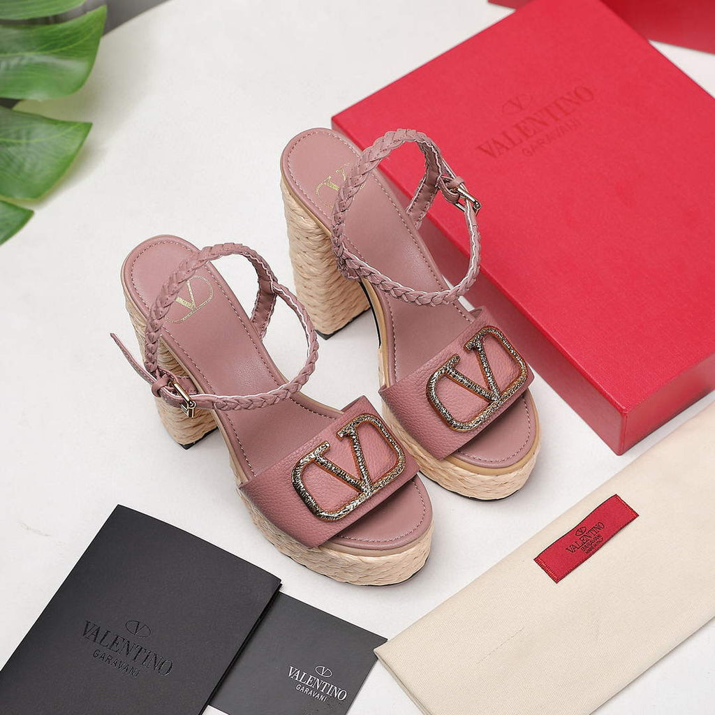 Valentino VLogo Signature Calfskin Wedge Sandal 130MM V78150