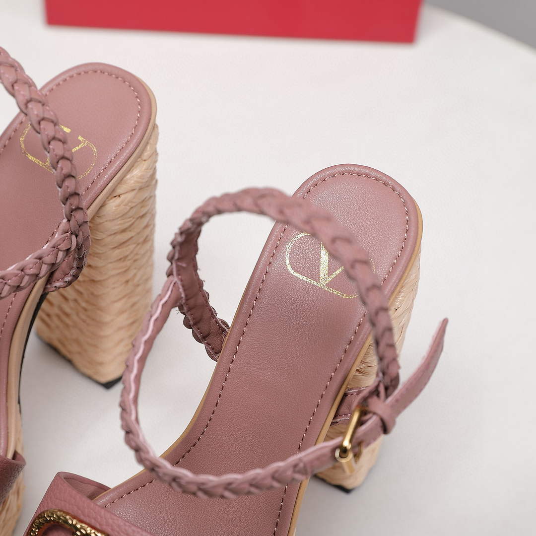 Valentino VLogo Signature Calfskin Wedge Sandal 130MM V78150