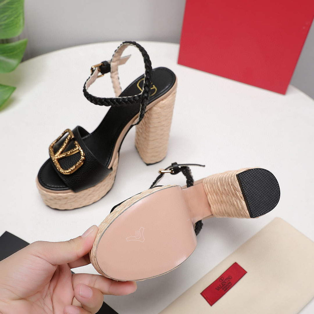 Valentino VLogo Signature Calfskin Wedge Sandal 130MM V78151