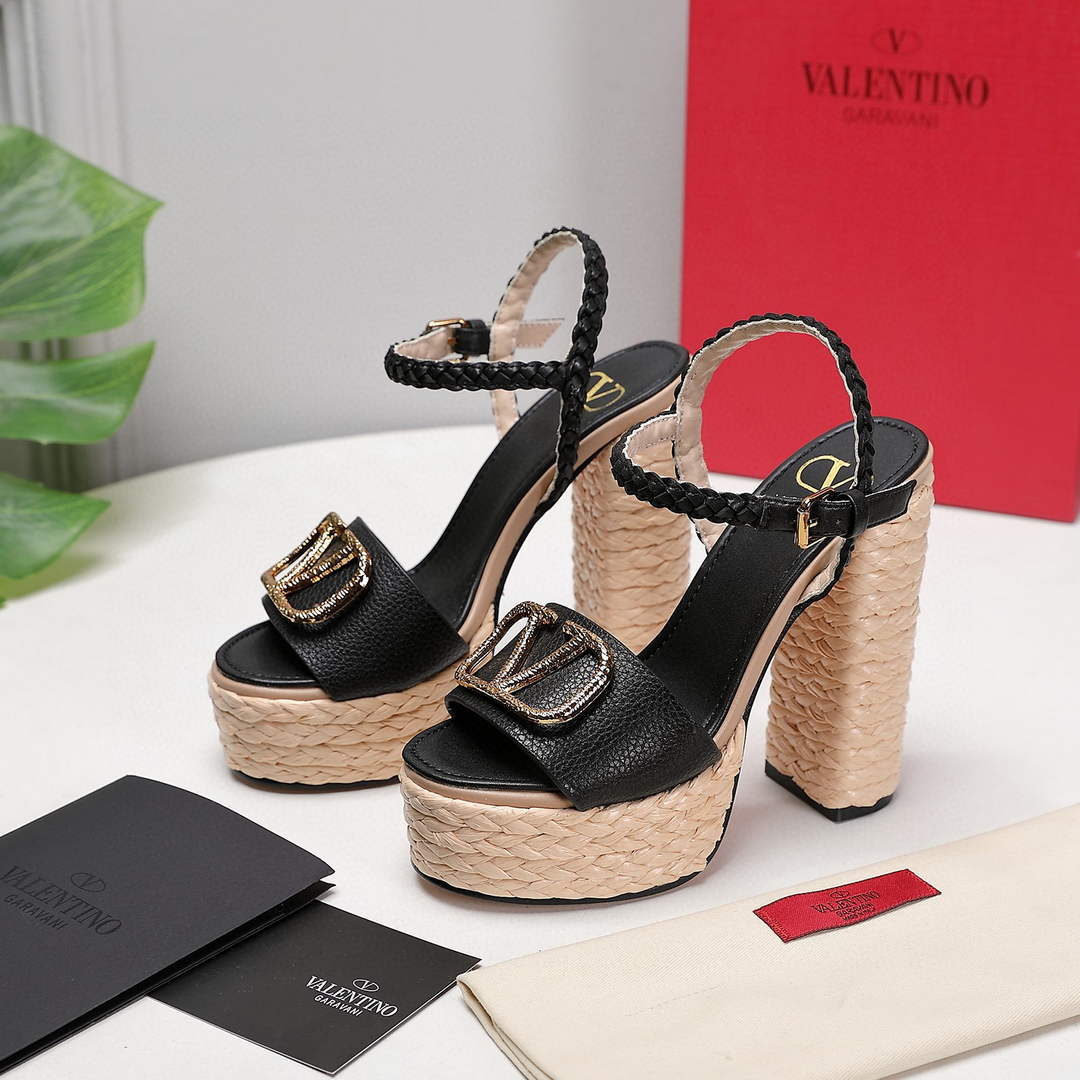 Valentino VLogo Signature Calfskin Wedge Sandal 130MM V78151