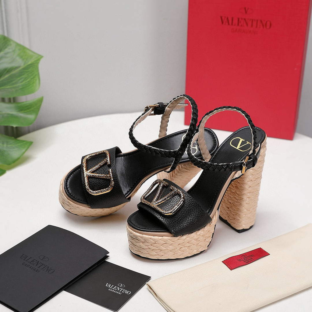 Valentino VLogo Signature Calfskin Wedge Sandal 130MM V78151