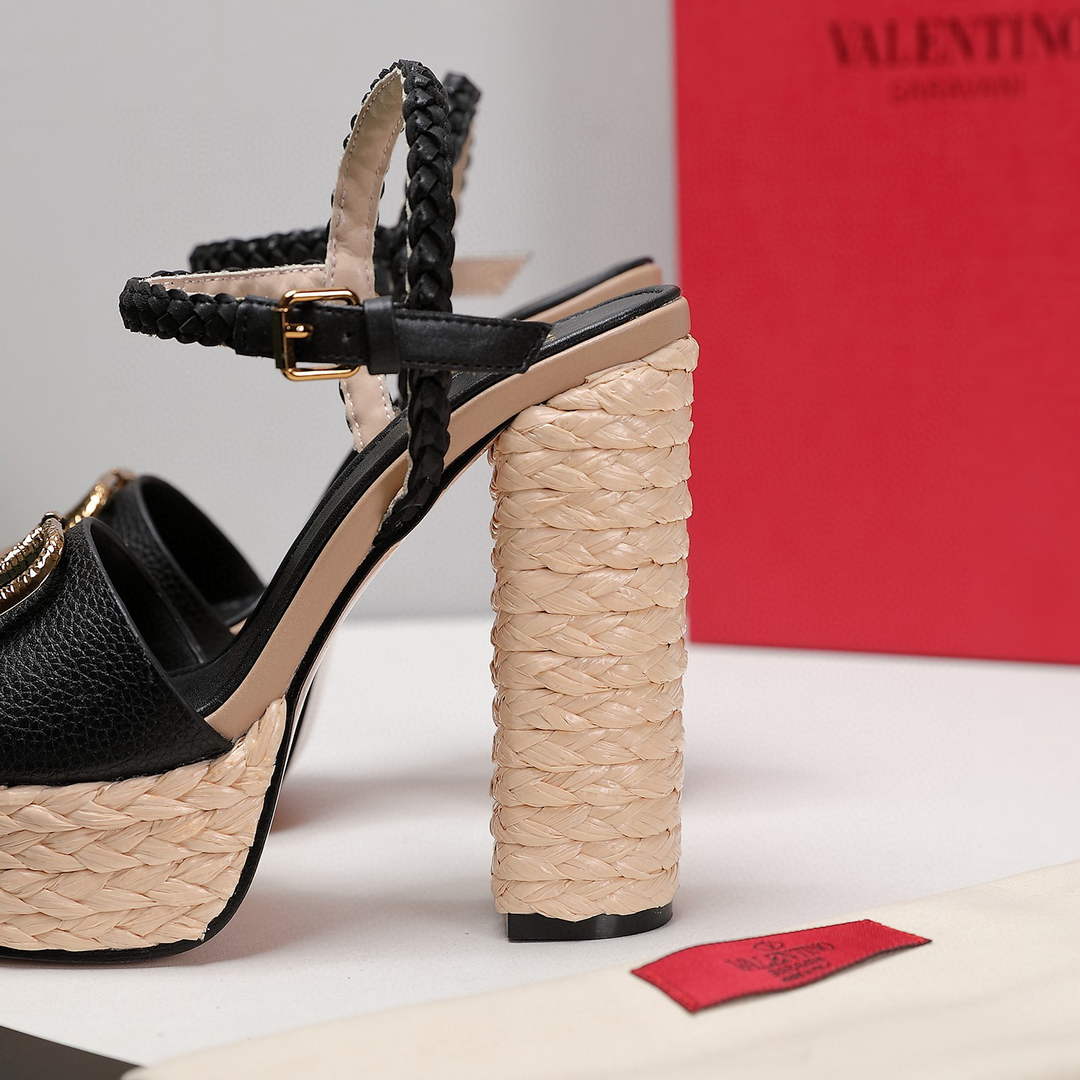 Valentino VLogo Signature Calfskin Wedge Sandal 130MM V78151