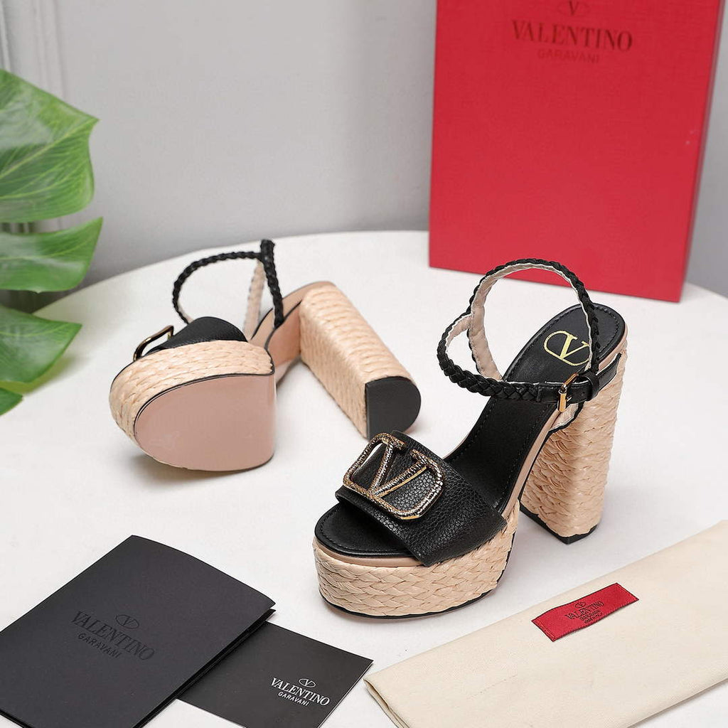 Valentino VLogo Signature Calfskin Wedge Sandal 130MM V78151