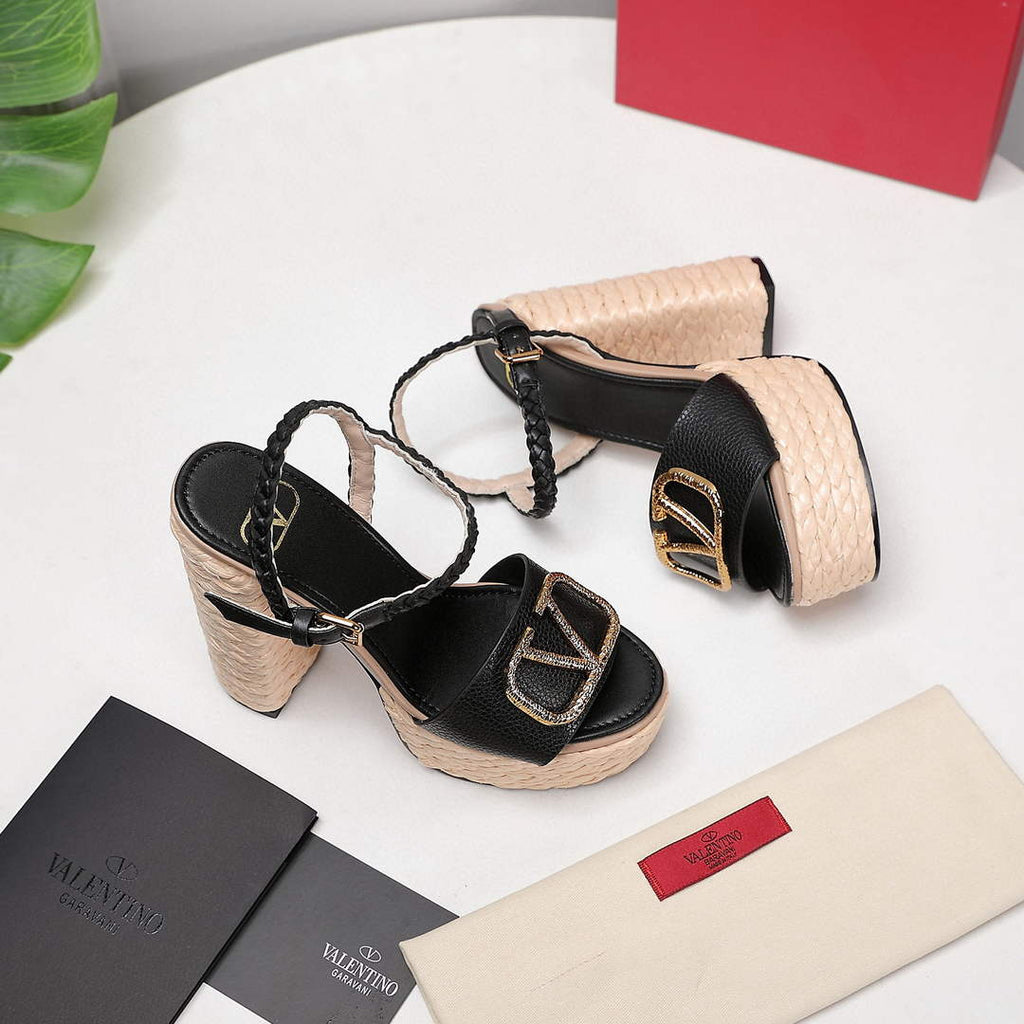 Valentino VLogo Signature Calfskin Wedge Sandal 130MM V78151