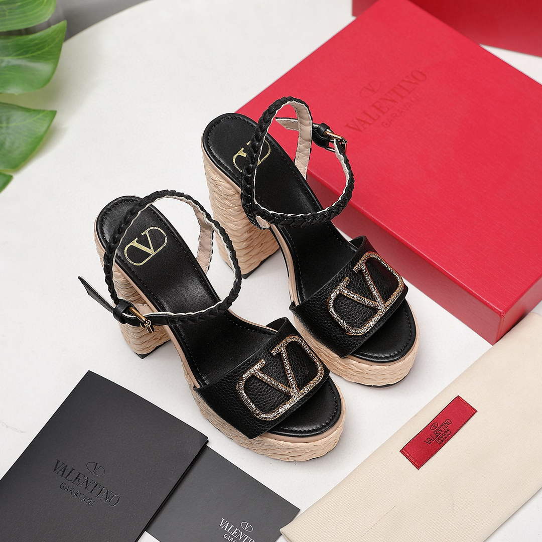 Valentino VLogo Signature Calfskin Wedge Sandal 130MM V78151