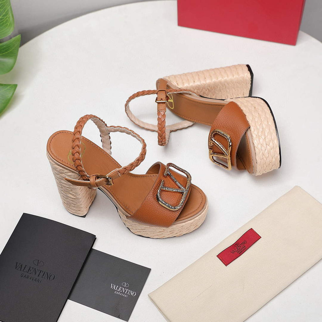 Valentino VLogo Signature Calfskin Wedge Sandal 130MM V78152