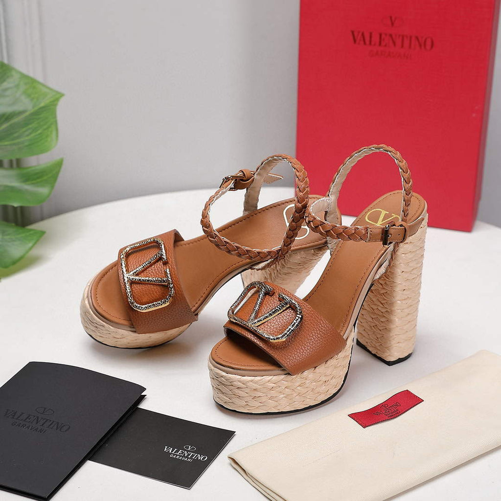 Valentino VLogo Signature Calfskin Wedge Sandal 130MM V78152