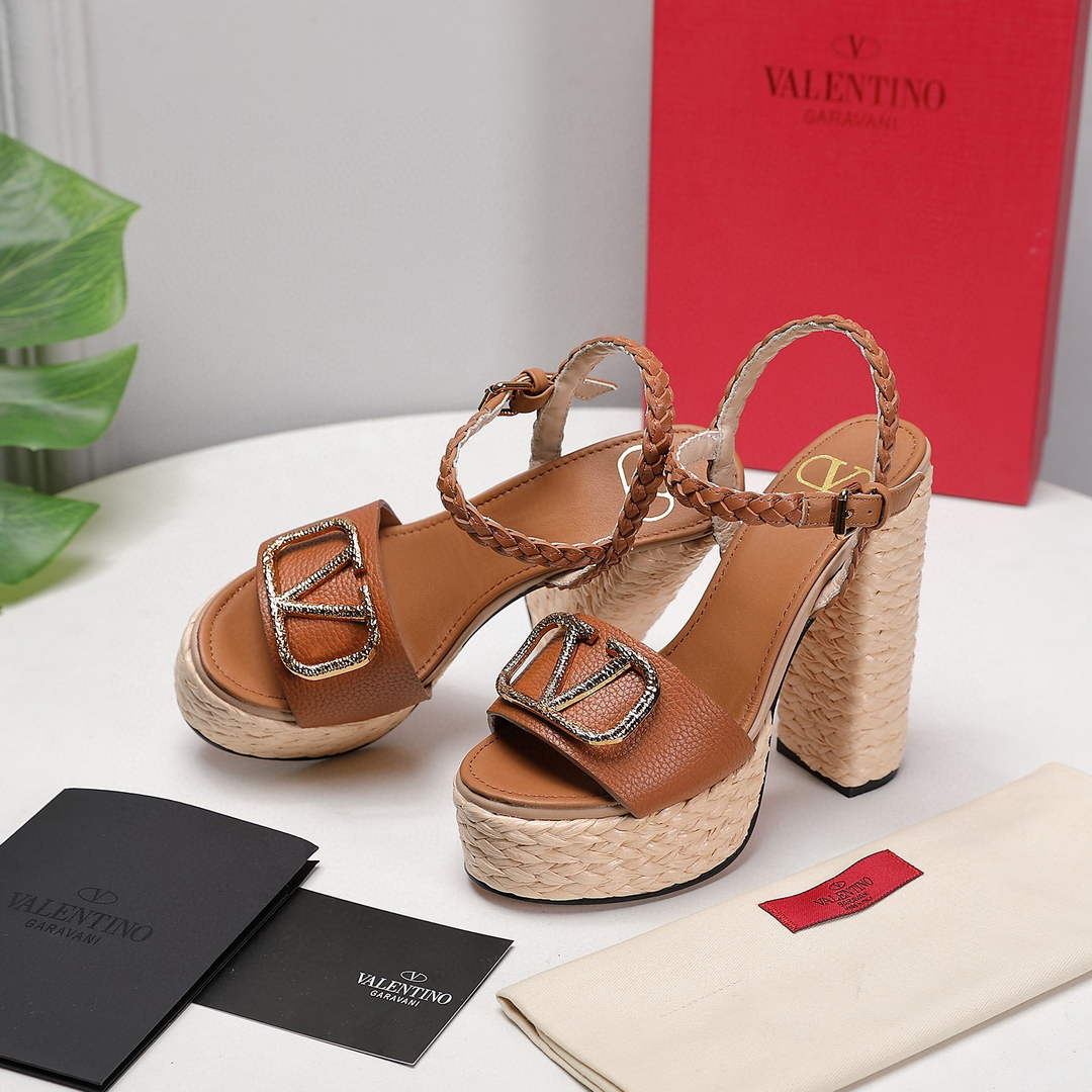 Valentino VLogo Signature Calfskin Wedge Sandal 130MM V78152