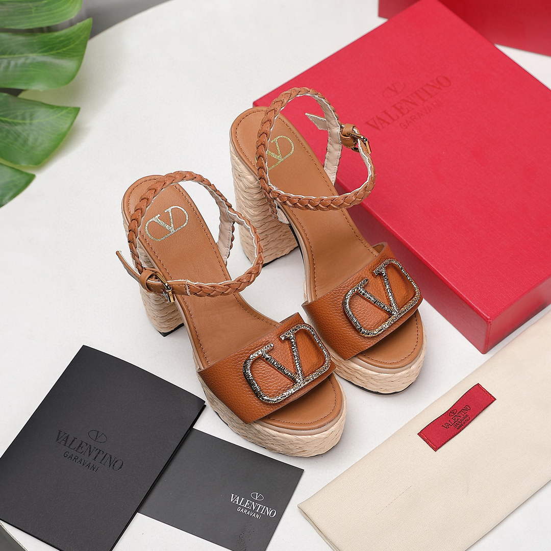 Valentino VLogo Signature Calfskin Wedge Sandal 130MM V78152