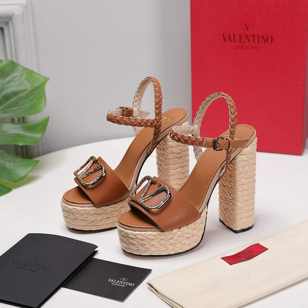 Valentino VLogo Signature Calfskin Wedge Sandal 130MM V78152