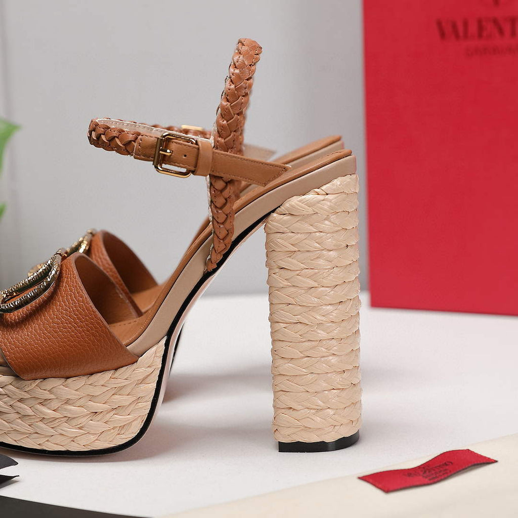 Valentino VLogo Signature Calfskin Wedge Sandal 130MM V78152