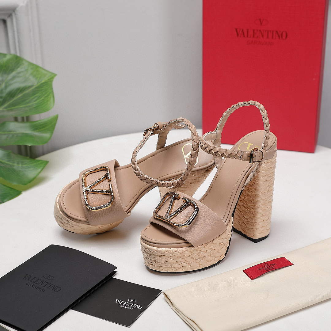 Valentino VLogo Signature Calfskin Wedge Sandal 130MM V78153