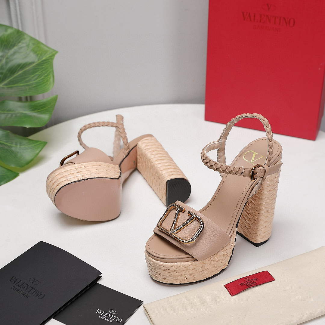 Valentino VLogo Signature Calfskin Wedge Sandal 130MM V78153
