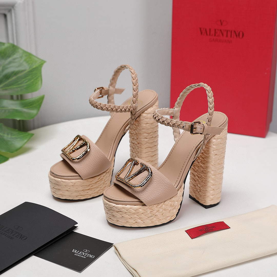 Valentino VLogo Signature Calfskin Wedge Sandal 130MM V78153