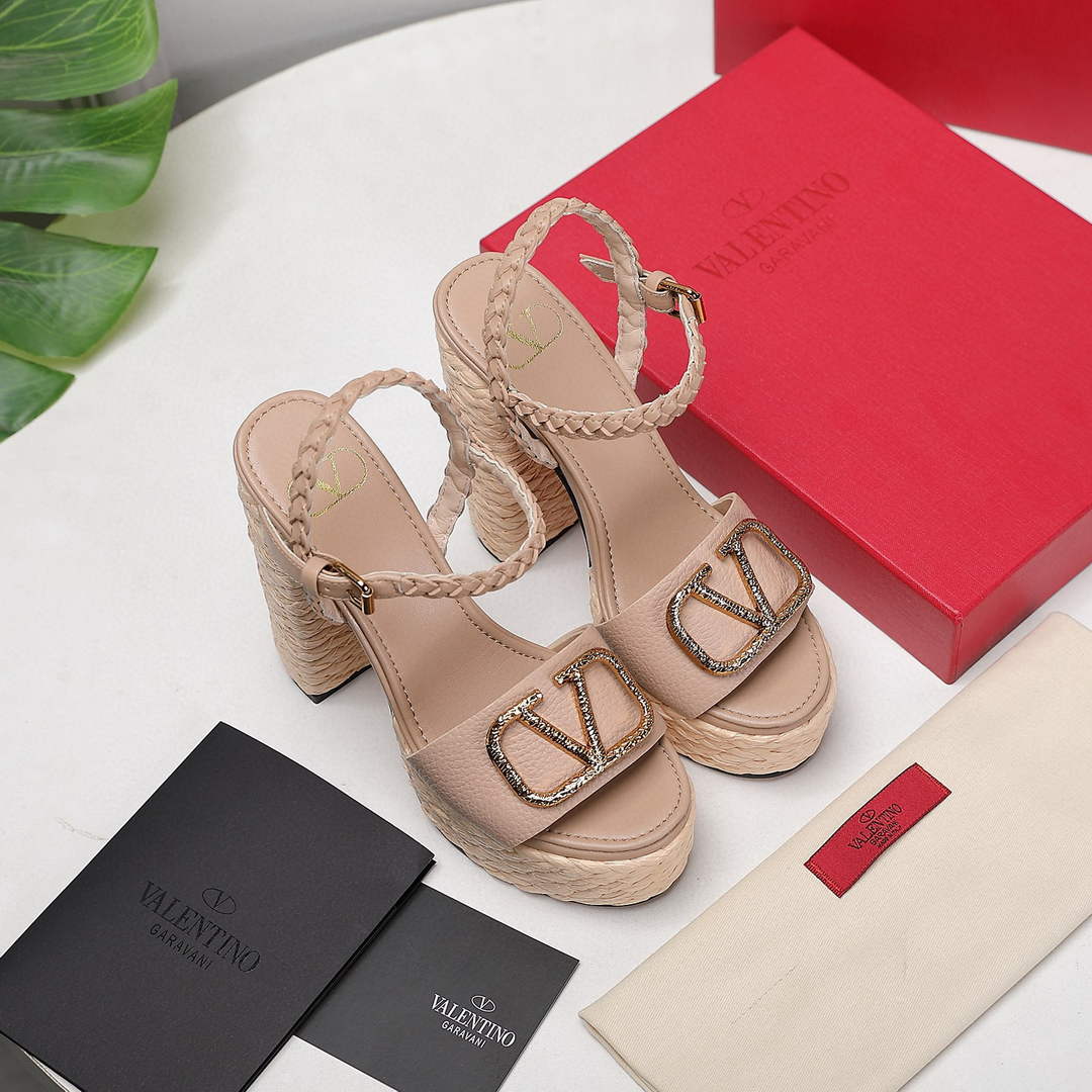 Valentino VLogo Signature Calfskin Wedge Sandal 130MM V78153