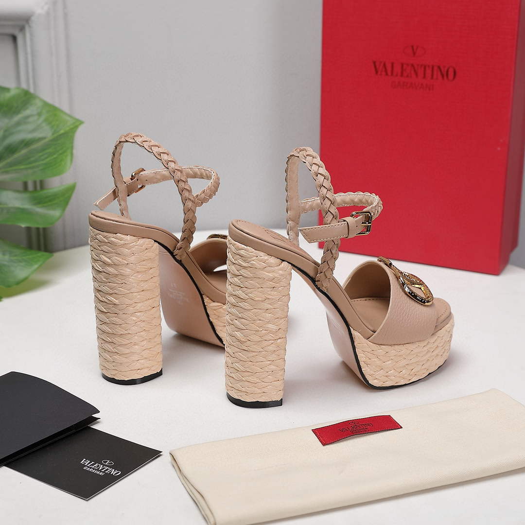Valentino VLogo Signature Calfskin Wedge Sandal 130MM V78153