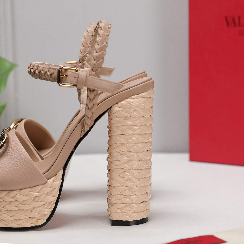 Valentino VLogo Signature Calfskin Wedge Sandal 130MM V78153