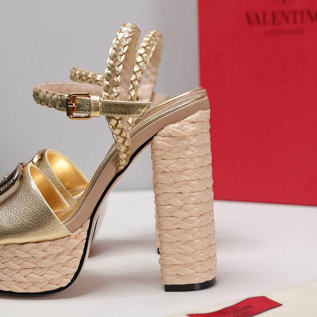 Valentino VLogo Signature Calfskin Wedge Sandal 130MM V78154