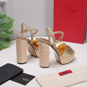 Valentino VLogo Signature Calfskin Wedge Sandal 130MM V78154 - 35 - View 2