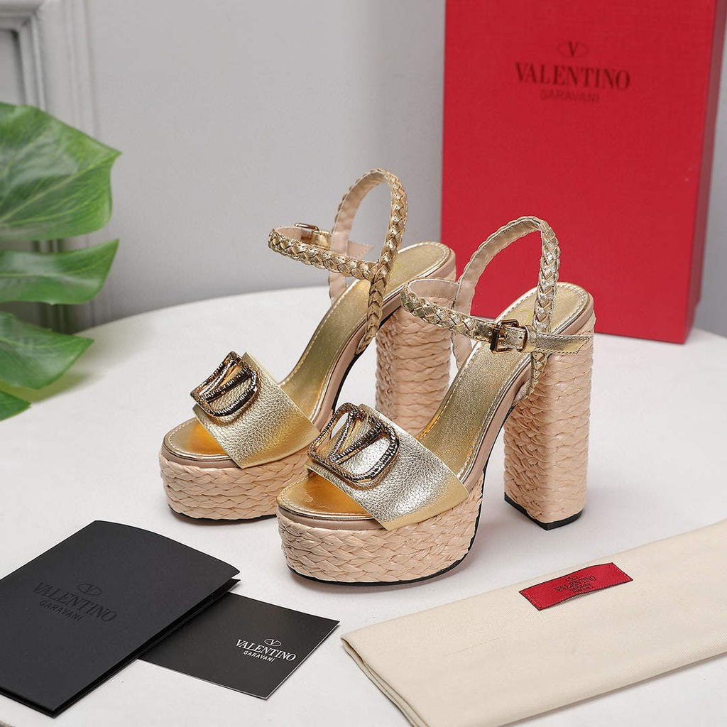 Valentino VLogo Signature Calfskin Wedge Sandal 130MM V78154