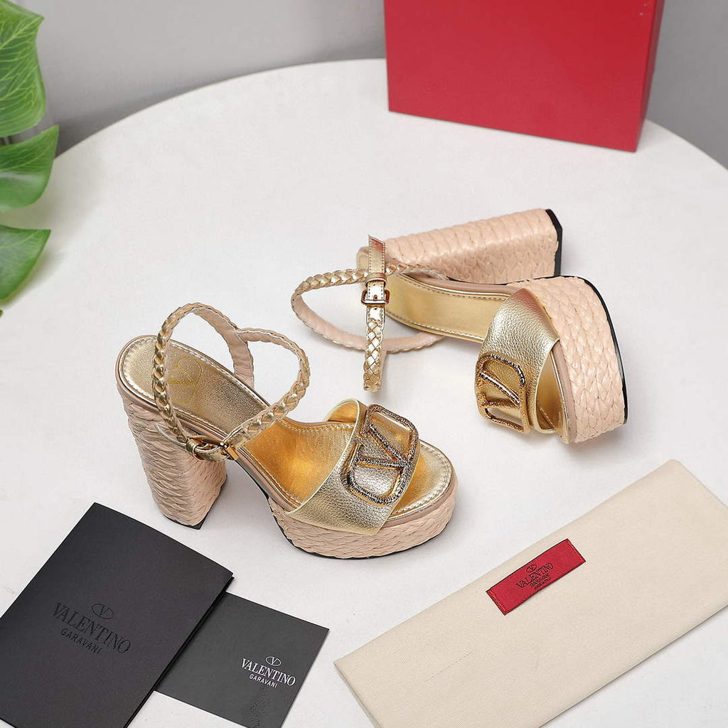Valentino VLogo Signature Calfskin Wedge Sandal 130MM V78154