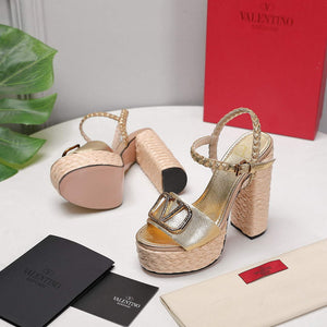 Valentino VLogo Signature Calfskin Wedge Sandal 130MM V78154 - 35 - View 7