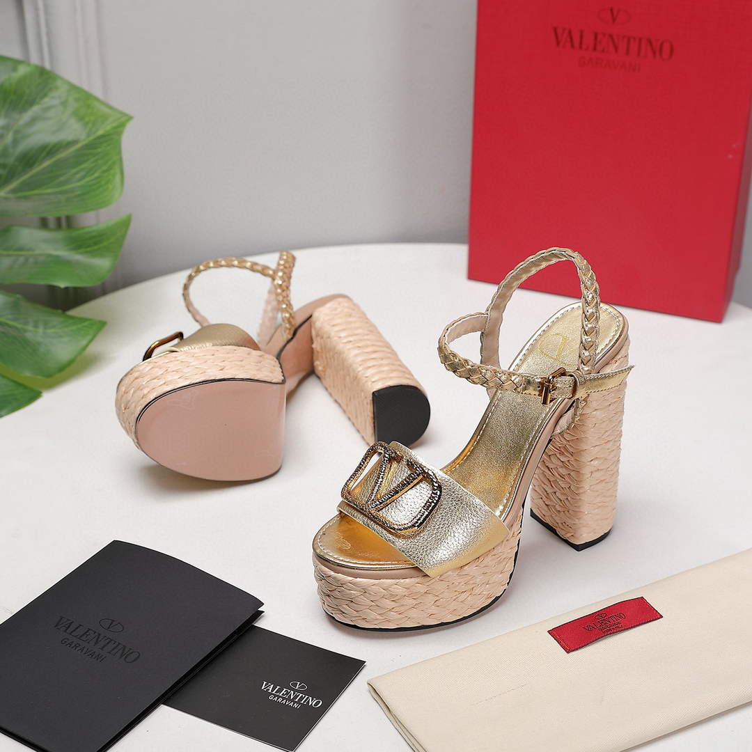 Valentino VLogo Signature Calfskin Wedge Sandal 130MM V78154