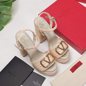 Valentino VLogo Signature Calfskin Wedge Sandal 130MM V78155 - 35 - View 2