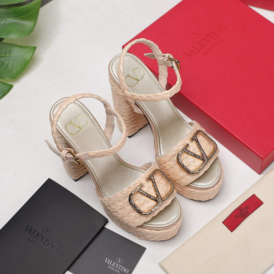 Valentino VLogo Signature Calfskin Wedge Sandal 130MM V78155
