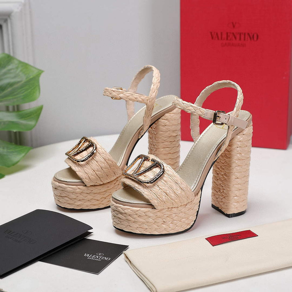 Valentino VLogo Signature Calfskin Wedge Sandal 130MM V78155