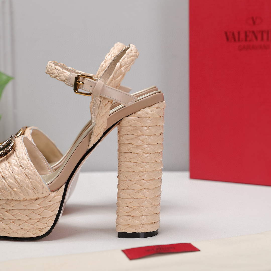 Valentino VLogo Signature Calfskin Wedge Sandal 130MM V78155