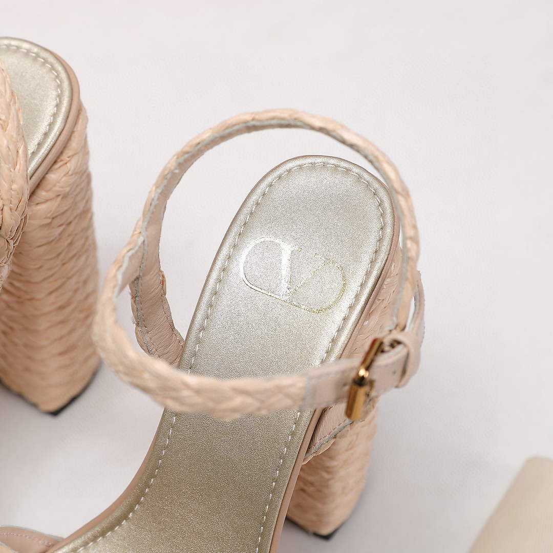 Valentino VLogo Signature Calfskin Wedge Sandal 130MM V78155