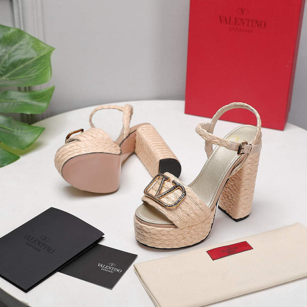 Valentino VLogo Signature Calfskin Wedge Sandal 130MM V78155