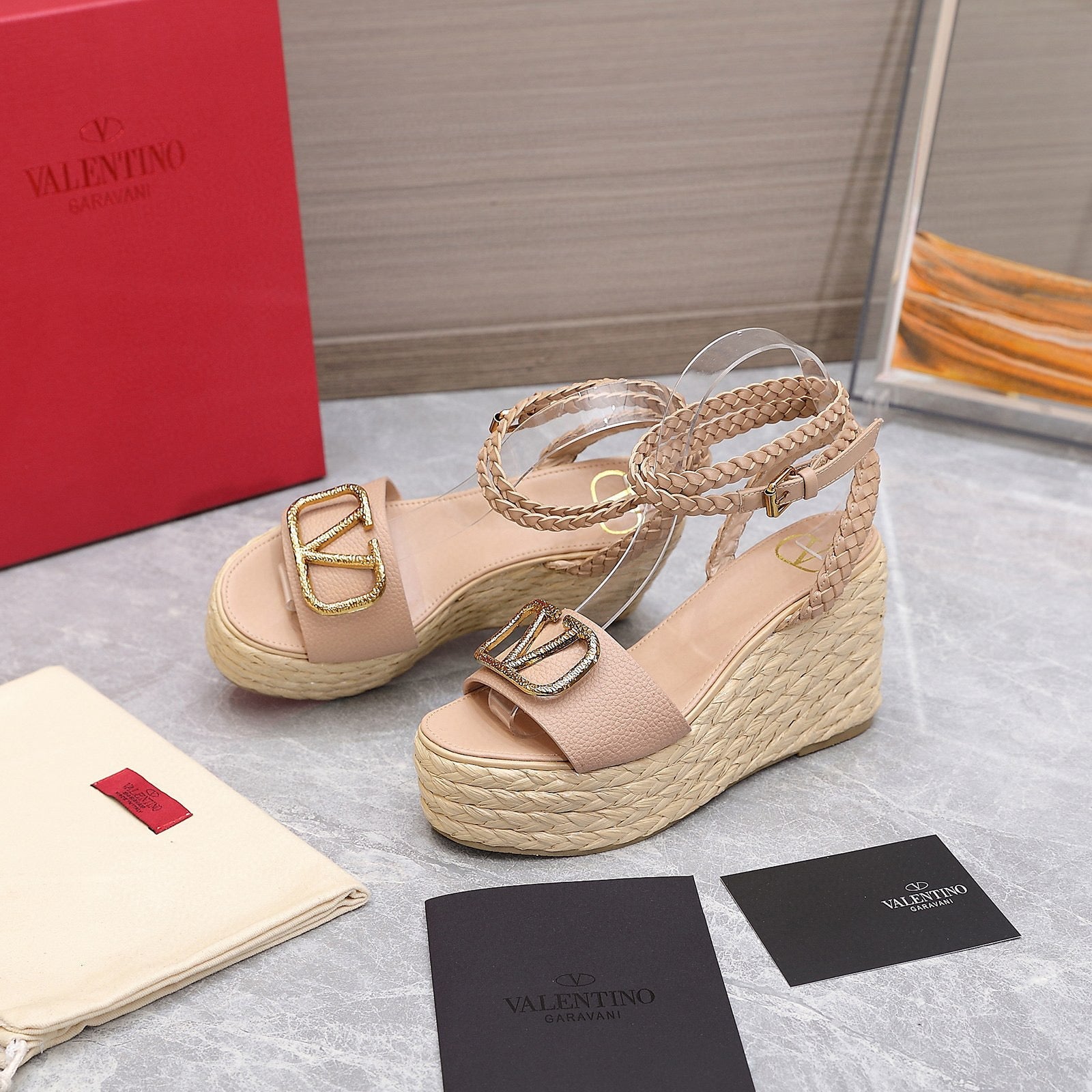 Valentino VLogo Signature Calfskin Wedge Sandal 90MM V78124