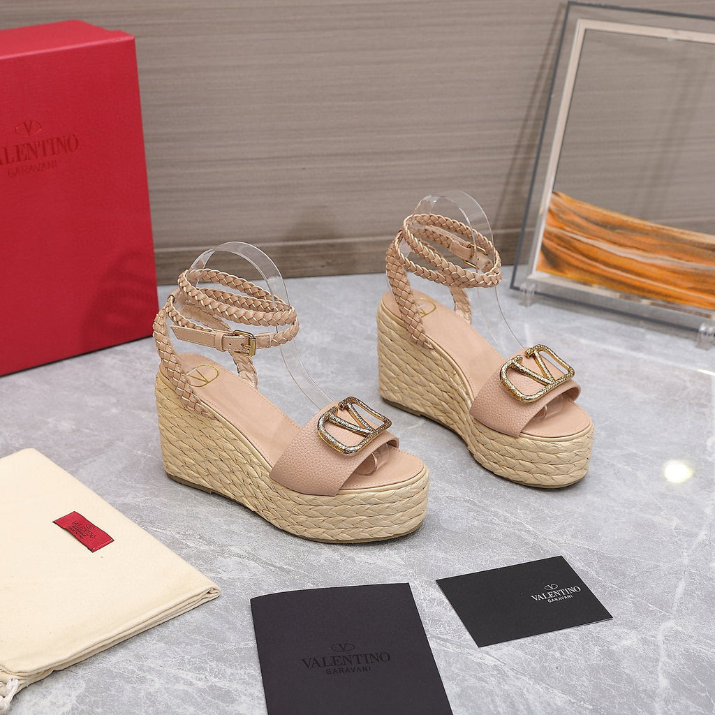Valentino VLogo Signature Calfskin Wedge Sandal 90MM V78124