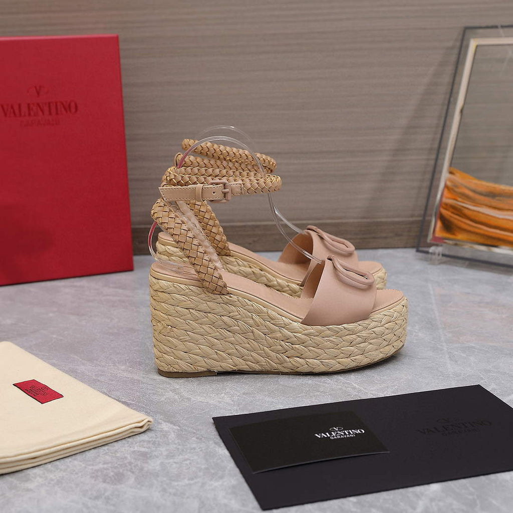 Valentino VLogo Signature Calfskin Wedge Sandal 90MM V78120