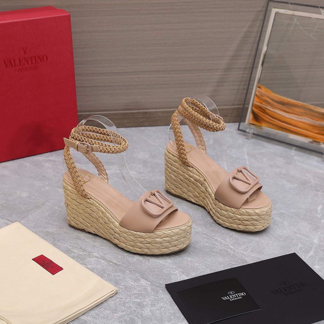 Valentino VLogo Signature Calfskin Wedge Sandal 90MM V78120