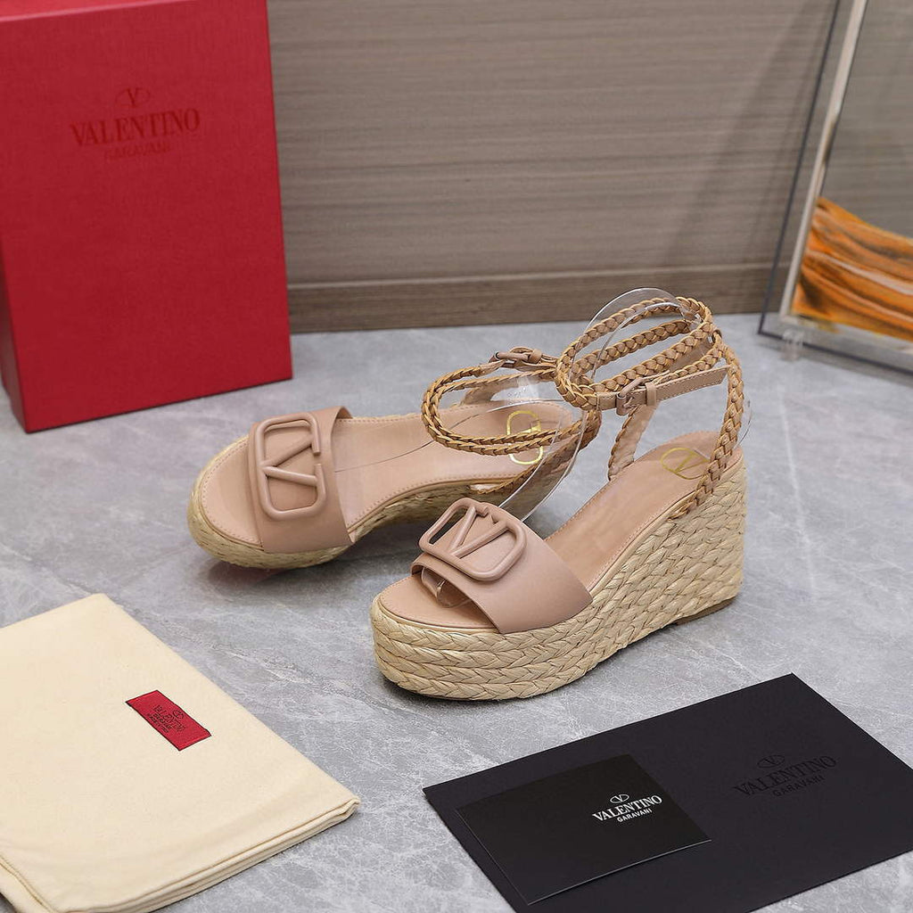 Valentino VLogo Signature Calfskin Wedge Sandal 90MM V78120