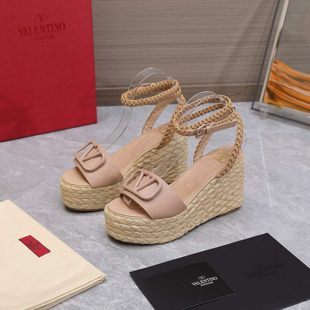 Valentino VLogo Signature Calfskin Wedge Sandal 90MM V78120