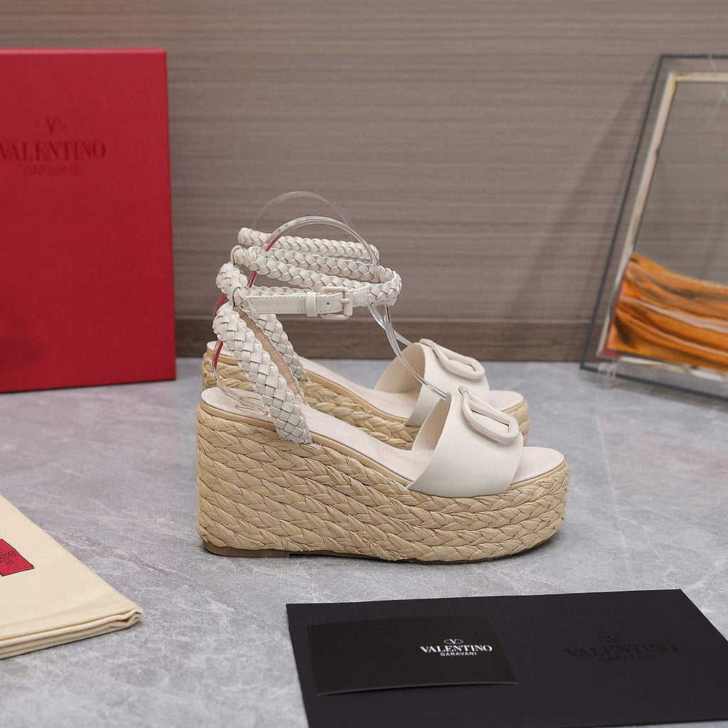 Valentino VLogo Signature Calfskin Wedge Sandal 90MM V78121
