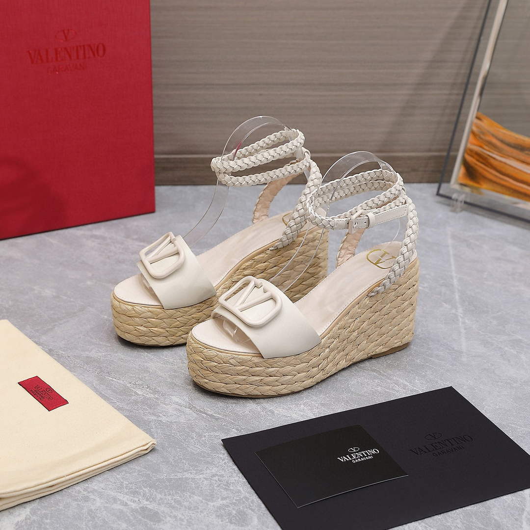 Valentino VLogo Signature Calfskin Wedge Sandal 90MM V78121