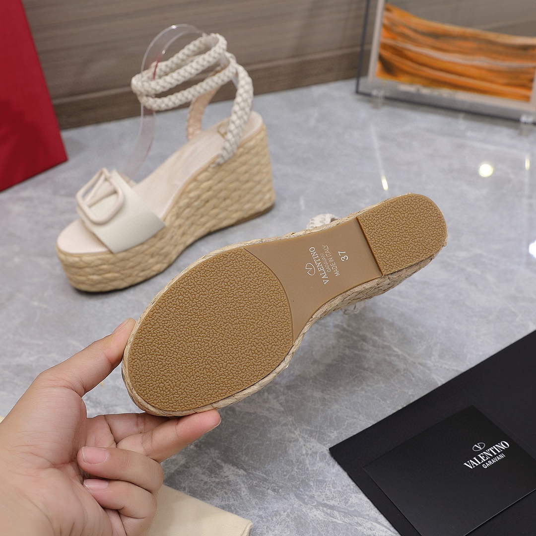 Valentino VLogo Signature Calfskin Wedge Sandal 90MM V78121