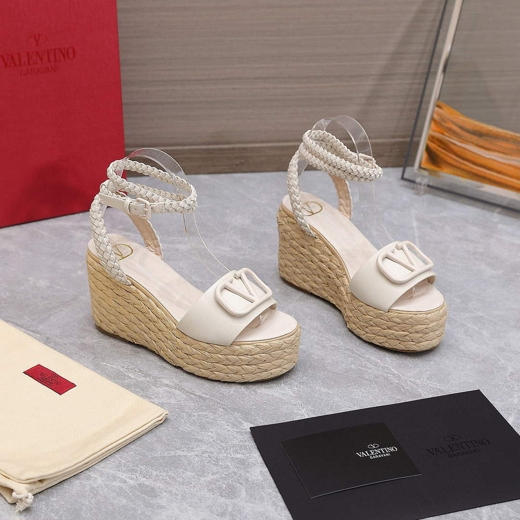 Valentino VLogo Signature Calfskin Wedge Sandal 90MM V78121
