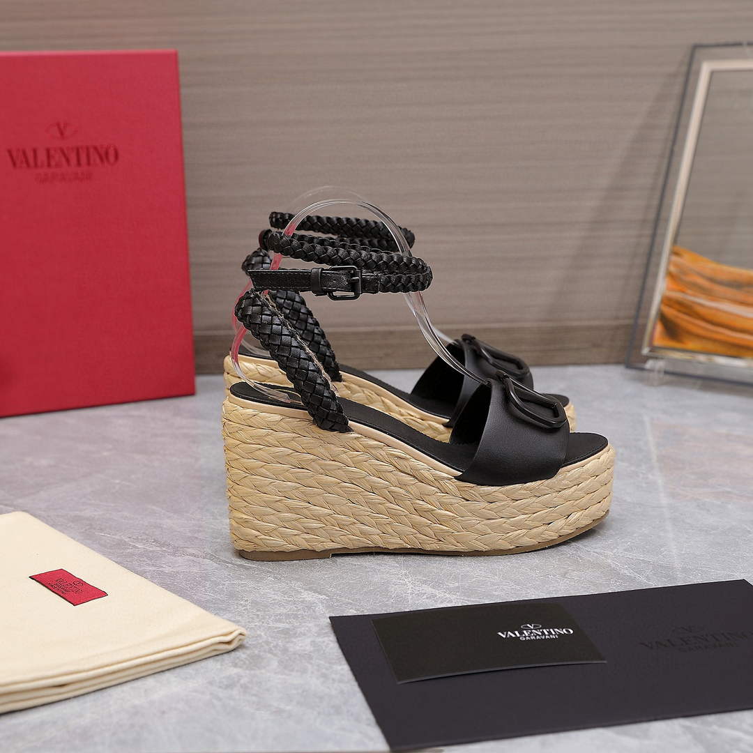 Valentino VLogo Signature Calfskin Wedge Sandal 90MM V78122